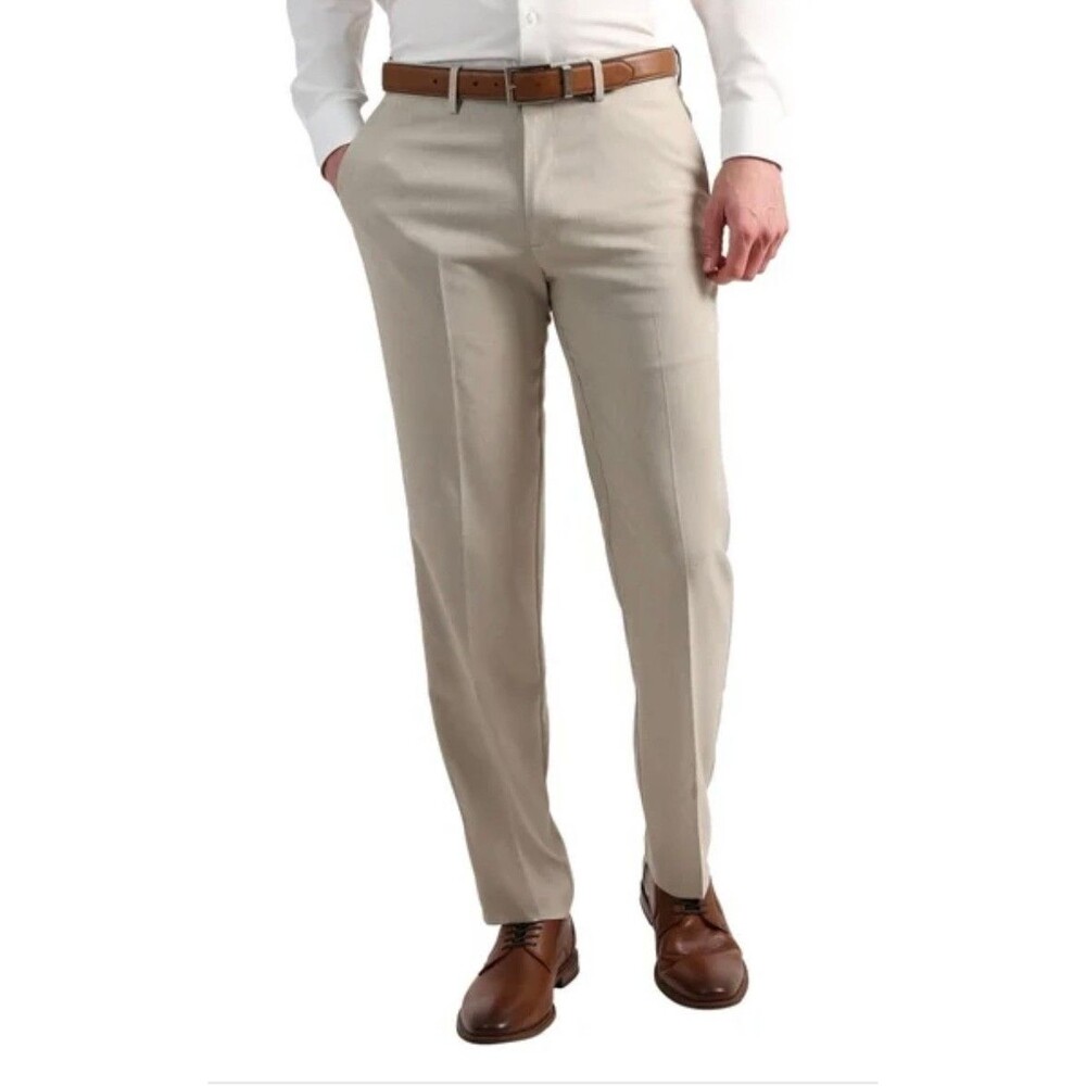 BRAND NEW KENNETH COLE REACTION Mens 40x30 Tan Slim Fit Soft Dress Pants/Slacks
